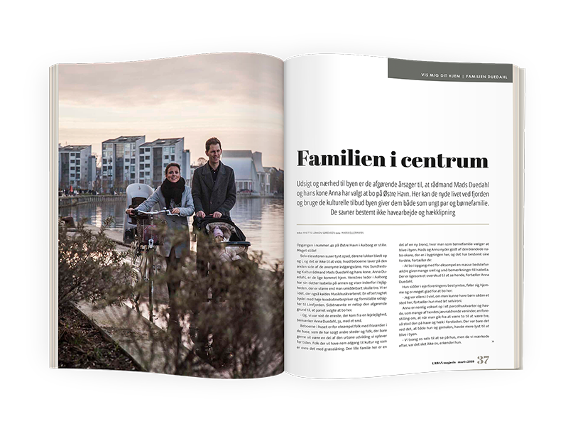 Første opslag i artikel om familieliv ved Østre Havn