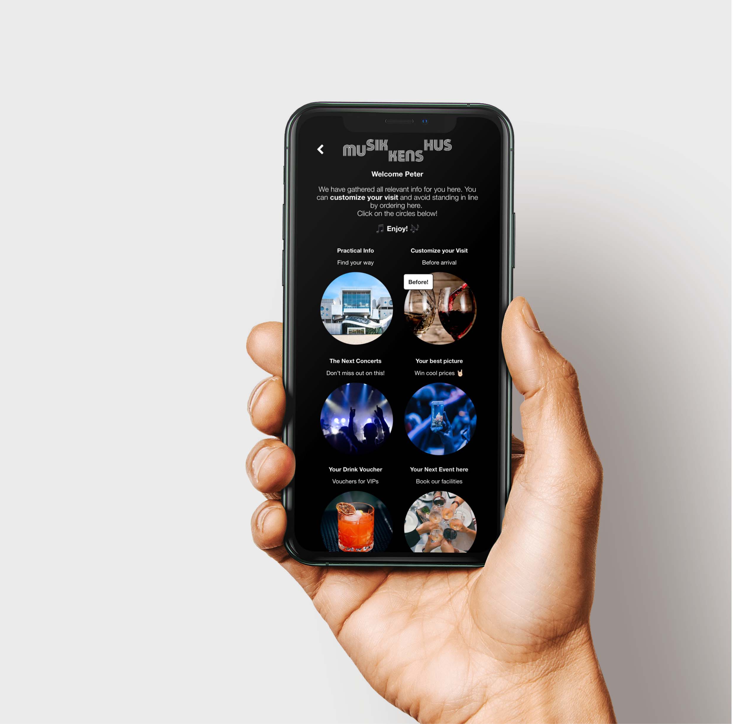 Mock up af design på mobil