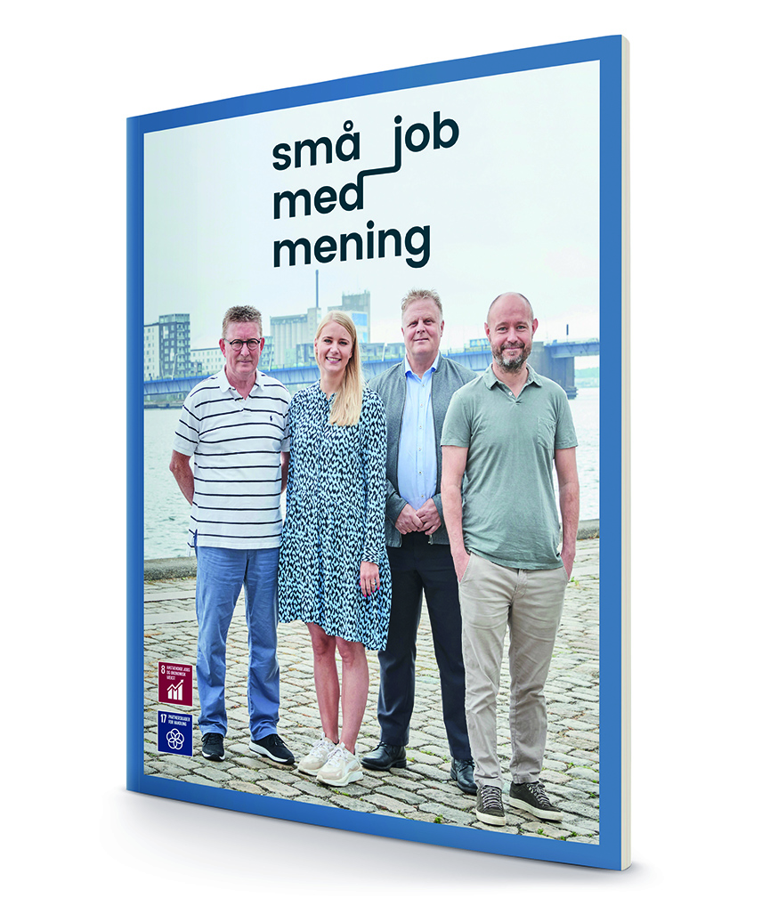 Forside på brochure til Små Job med Mening